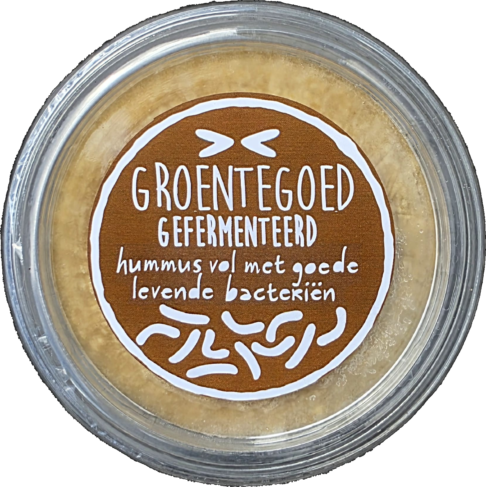 Groentegoed gefermenteerd hummus - bakje met BiotIQ label